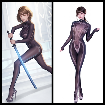 Anime Style Super Hero Eve Sheer 10D Nylon Full Bodysuit Body Stocking Lingerie - www.Shopthatapp.com