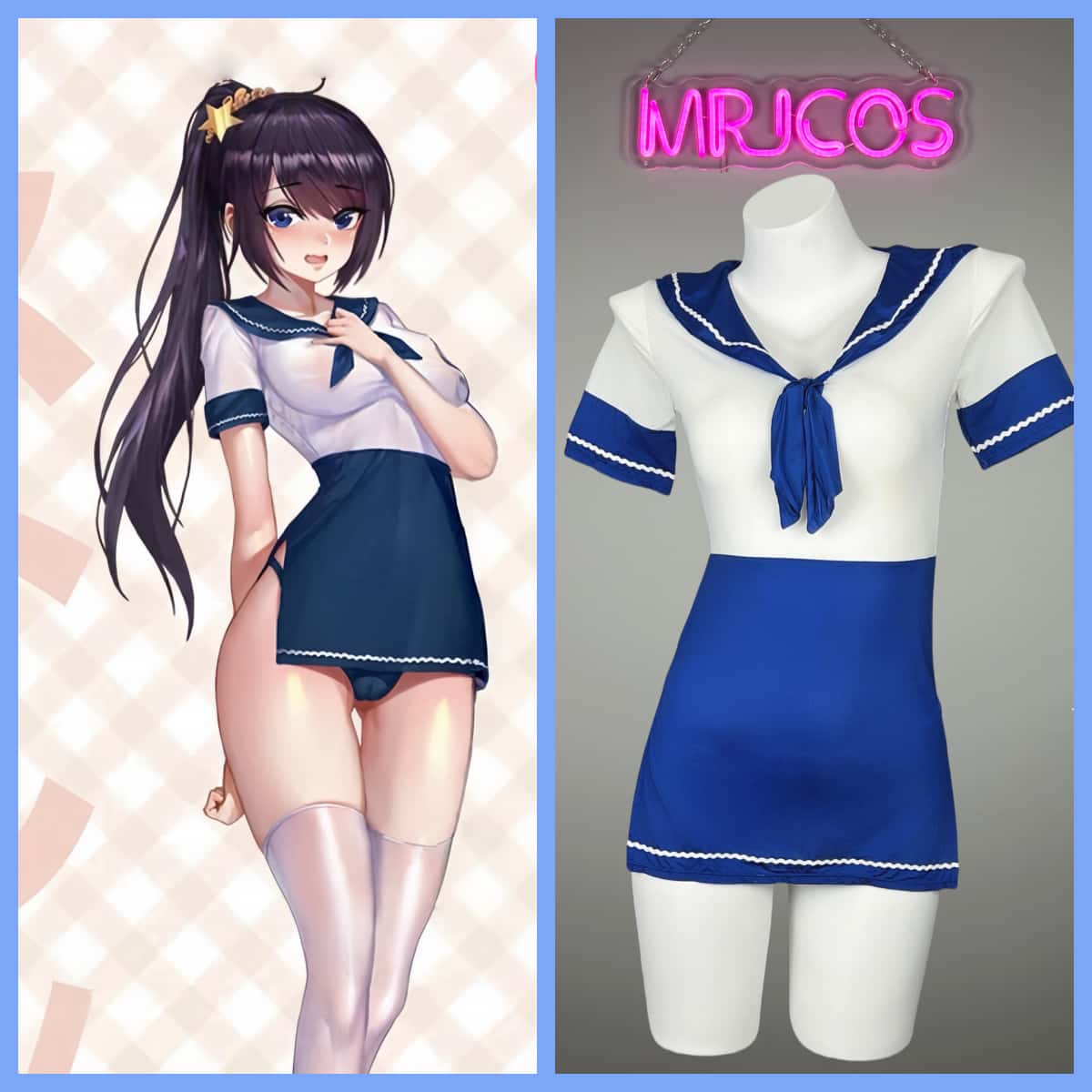Anime Japanese JK Sailor Style Sexy Spandex Cosplay Costume Lingerie - www.Shopthatapp.com