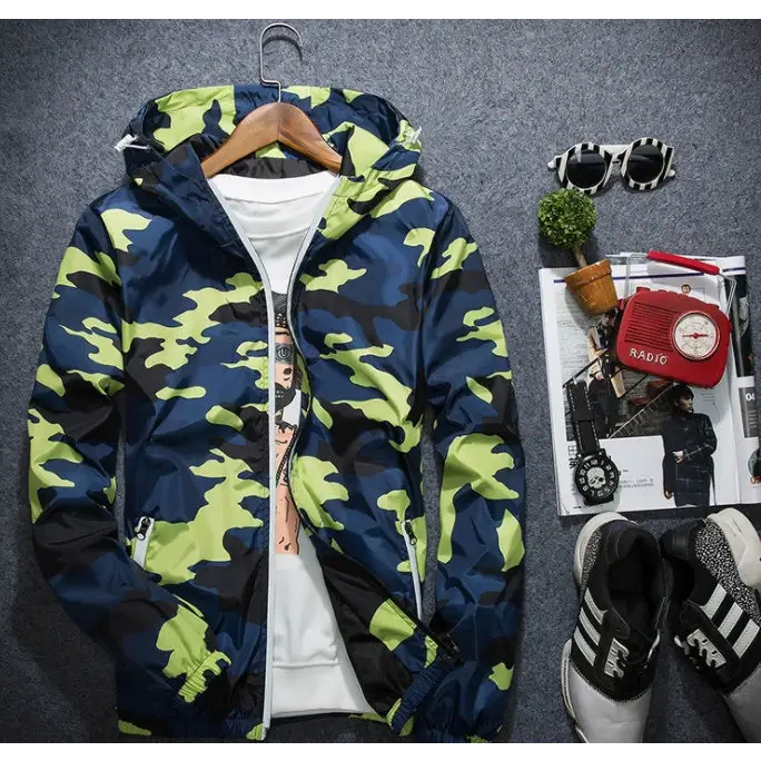 Covrlge Men Jacket Fashion Spring Men Brand Camouflage Jackets Casual Mens Coat Men's Hooded Luminous Zipper Coats MWJ011 - www.Shopthatapp.com