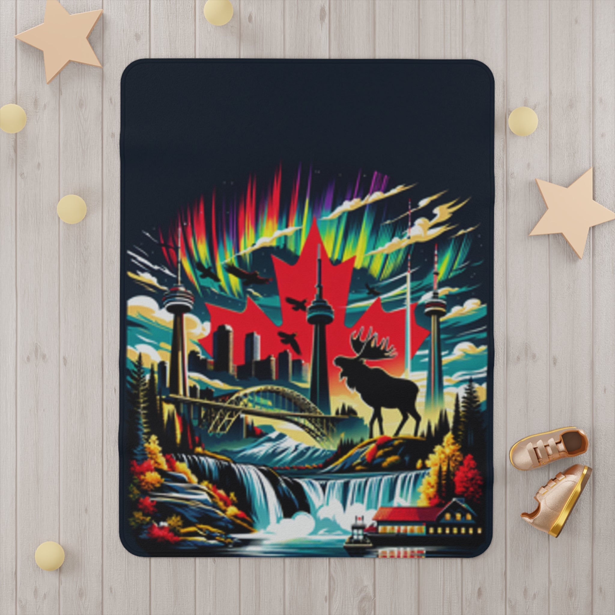 Cozy Canadian Toddler Blanket, Child's Keepsake Blanket, Nursery Decor, Gift for Baby Showers, Kids Soft Blanket - www.Shopthatapp.com