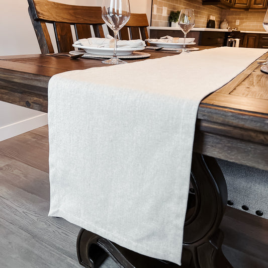 Cream Organic Cotton Hemp Canvas Table/Bed Runner - www.Shopthatapp.com