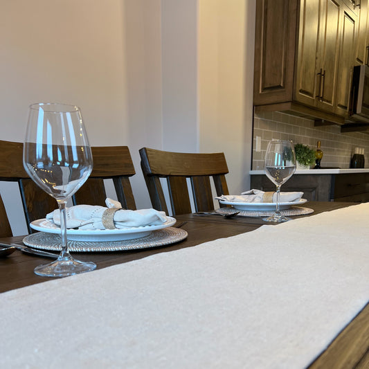 Cream Organic Cotton Hemp Canvas Table/Bed Runner - www.Shopthatapp.com