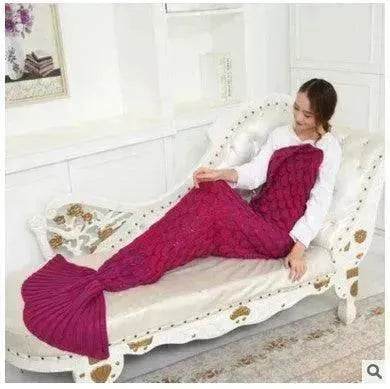 Creative Winter Woolen Mermaid Tail Sofa Blanket - www.Shopthatapp.com