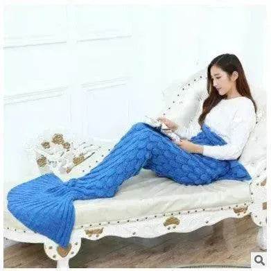 Creative Winter Woolen Mermaid Tail Sofa Blanket - www.Shopthatapp.com