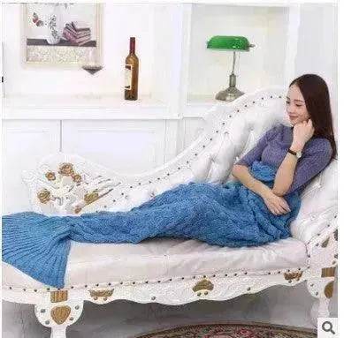 Creative Winter Woolen Mermaid Tail Sofa Blanket - www.Shopthatapp.com