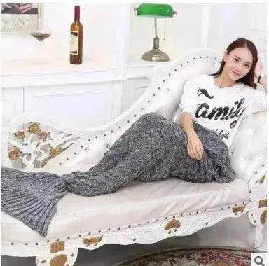 Creative Winter Woolen Mermaid Tail Sofa Blanket - www.Shopthatapp.com