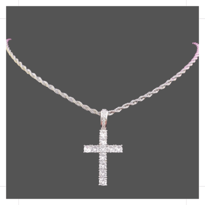 Cross Rope Chain - Silver - www.Shopthatapp.com