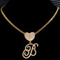 Cursive Letter Pendant Rope Chain - Gold - www.Shopthatapp.com