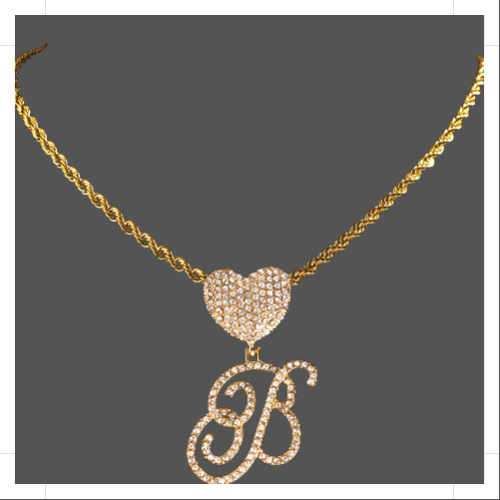 Cursive Letter Pendant Rope Chain - Gold - www.Shopthatapp.com