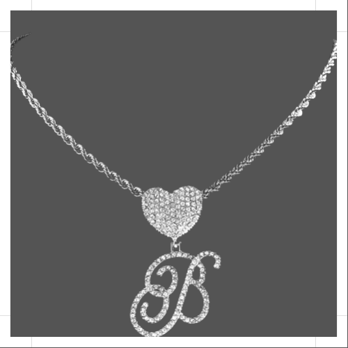 Cursive Letter Pendant Rope Chain - Silver - www.Shopthatapp.com