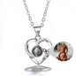 Custom pet necklace featuring a heart design with a photo pendant for personalized pet lovers