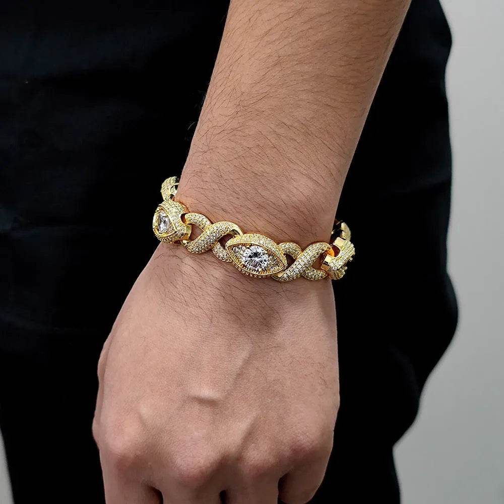 Men's Fashion Hip Hop Zircon Bracelet Cuban Link Chain - www.Shopthatapp.com