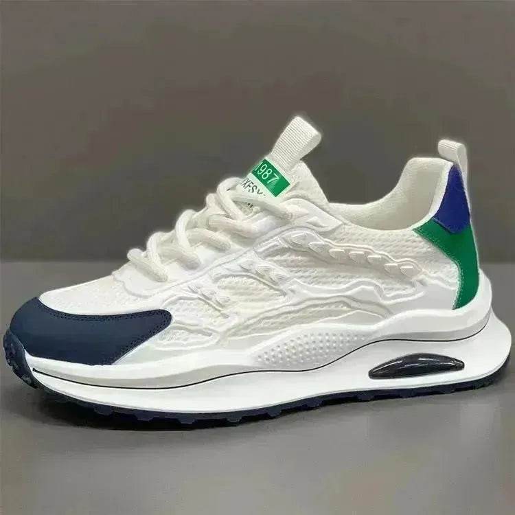White Laceup Sneakers Fashion Breathable Mesh Flat Shoes Lightweight Versatile Casual Running Walking Shoes - www.Shopthatapp.com