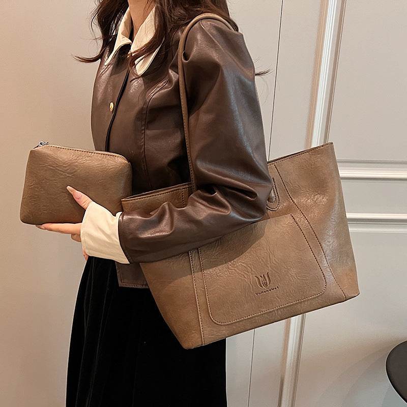 Casual Retro Shoulder Bag Texture Class Commuter Tote - www.Shopthatapp.com