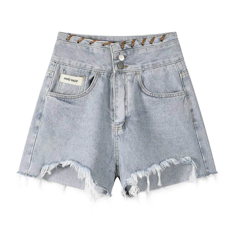 High Waisted Wide Leg Denim Shorts For Women - www.Shopthatapp.com