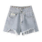 High Waisted Wide Leg Denim Shorts For Women - www.Shopthatapp.com