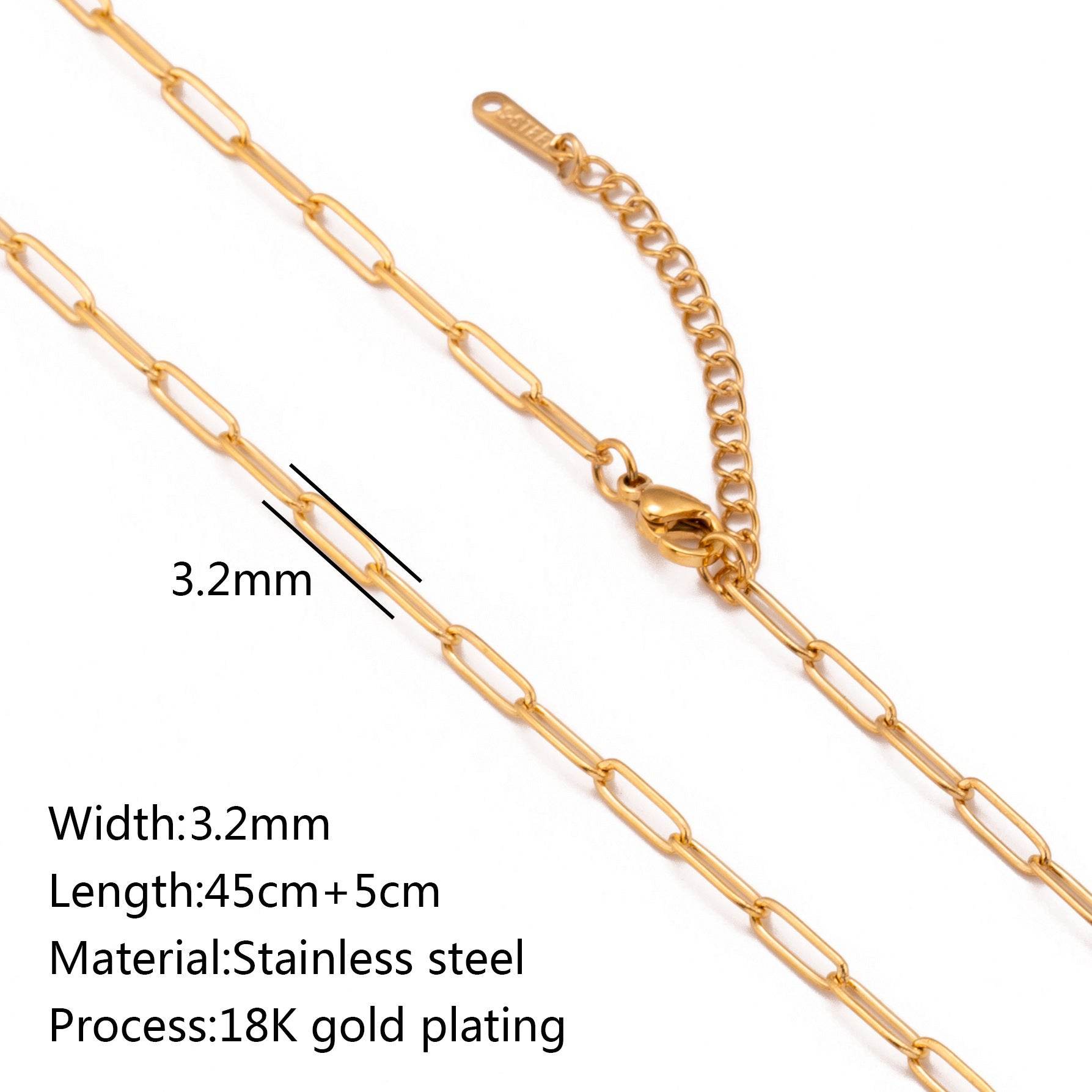 Stainless Steel Vacuum Vapor Plating 18K Gold Color Protection Lip Chain Necklace - www.Shopthatapp.com