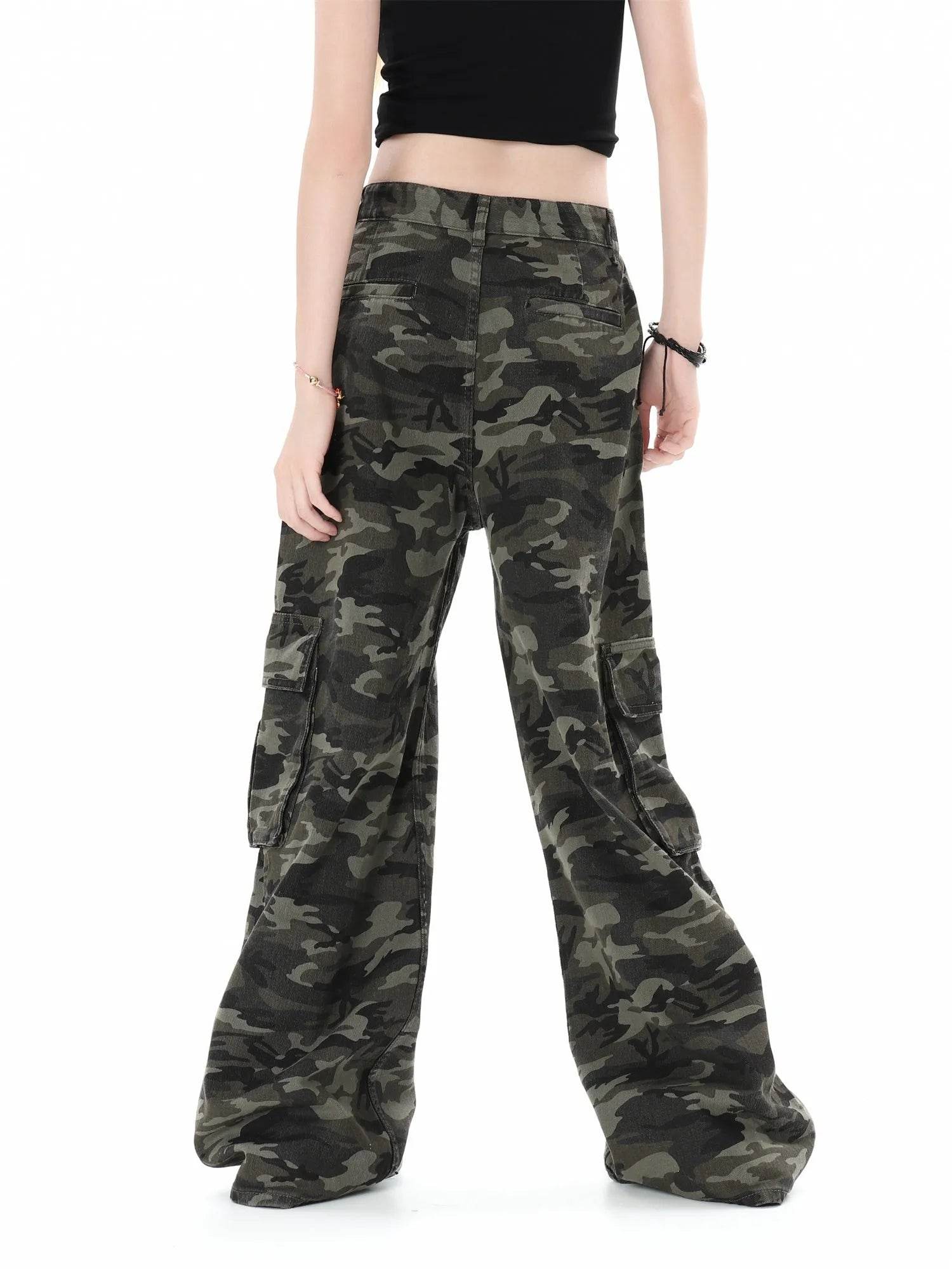 Camouflage Multi Pocket Workwear Baggy Jeans Pant For Men And Women Lazy High Street Straight Tube - www.Shopthatapp.com