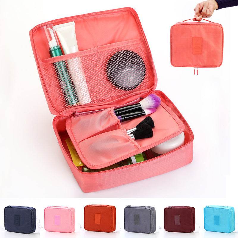 Portable Cosmetic Bag Waterproof Divider Multi-grid Pockets Toiletry Bags Travel Storage Handbags Women Make Up Bag - www.Shopthatapp.com