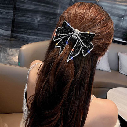Spring Rhinestone Bow Hair Clip Barrette - www.Shopthatapp.com