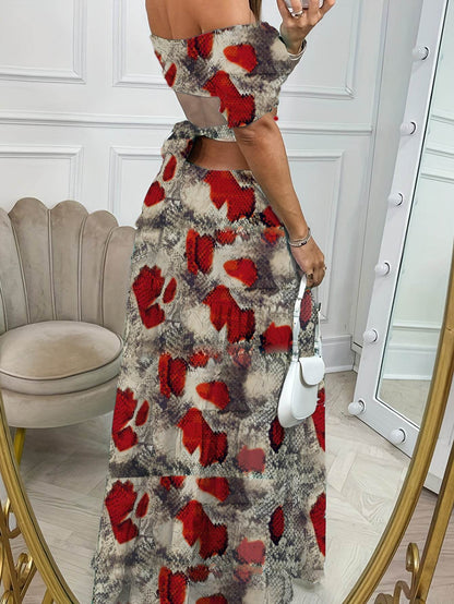 Off Shoulder Summer Maxi Dress Hollow out Cute Flowy dress - www.Shopthatapp.com