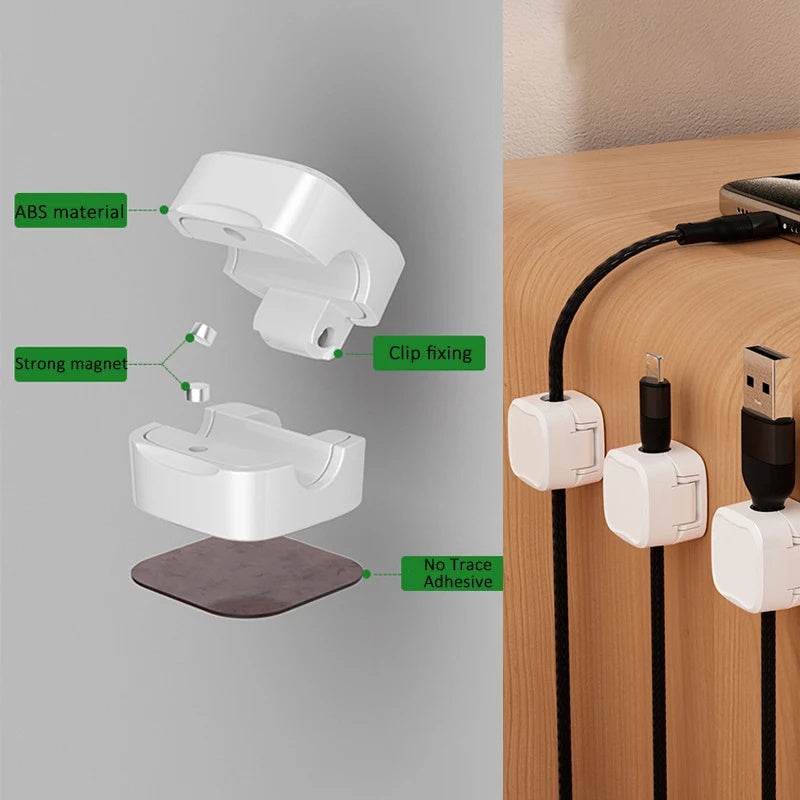 Under  Desk Cable Management System Wire Magnetic Cable Organizer - www.Shopthatapp.com