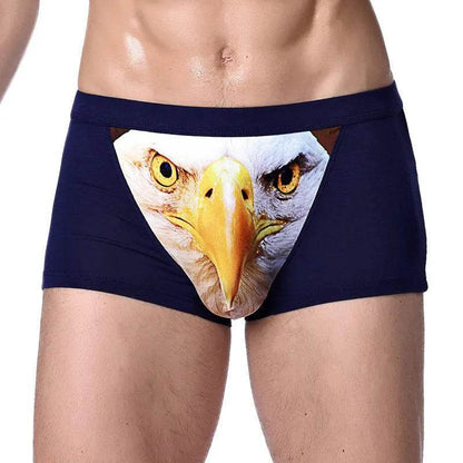 Printed Wolf Head Big Bird  Men's Boxer Briefs Underwear - www.Shopthatapp.com