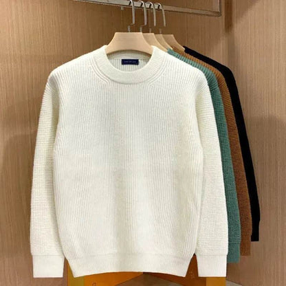 Autumn Fashion Knitted Woolen Thick Round Neck Pullover Sweater for men - www.Shopthatapp.com
