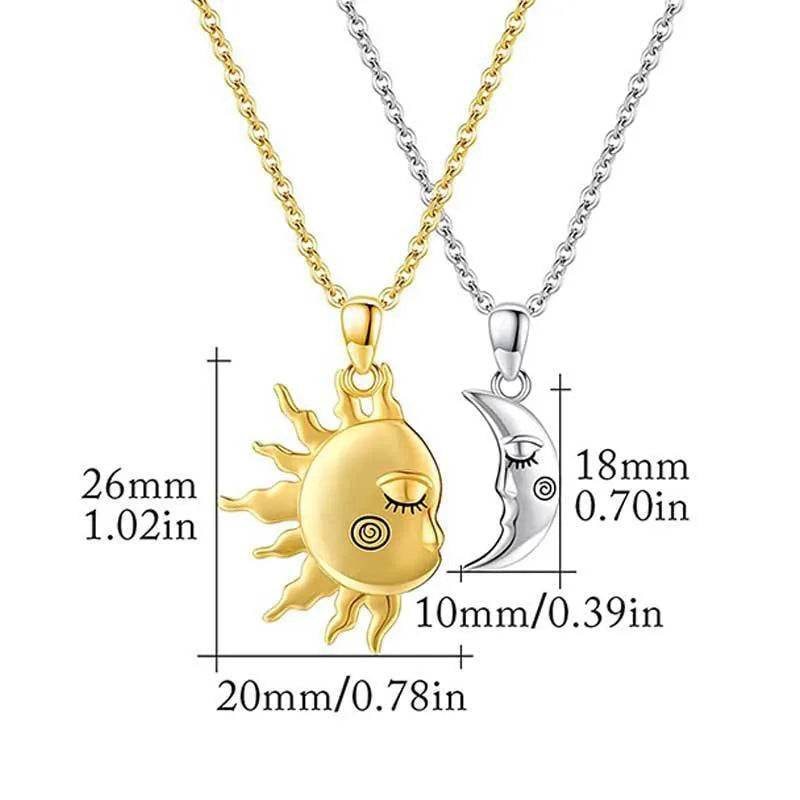 18K Golden Magnetic Sun Star Necklace Fashion Personality Couple Pendant Necklace Valentine's Day Gift - www.Shopthatapp.com