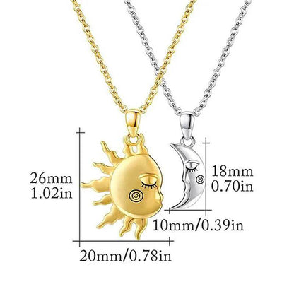 18K Golden Magnetic Sun Star Necklace Fashion Personality Couple Pendant Necklace Valentine's Day Gift - www.Shopthatapp.com