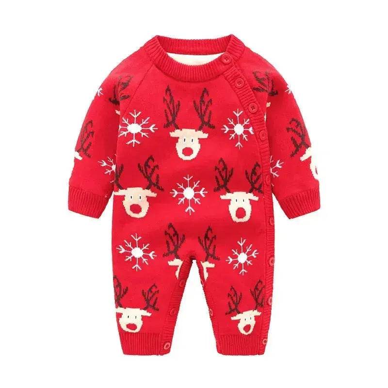 Newborn Baby Clothes Baby Crawling Clothes Thickening Out Baby Harness Christmas Baby Romper Baby Cotton Sleepwear - www.Shopthatapp.com
