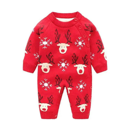 Newborn Baby Clothes Baby Crawling Clothes Thickening Out Baby Harness Christmas Baby Romper Baby Cotton Sleepwear - www.Shopthatapp.com
