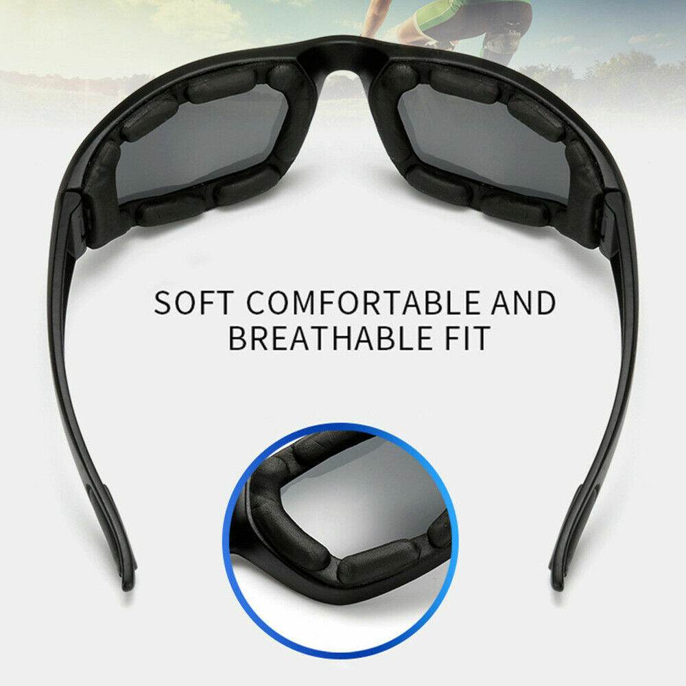 Cycling Sunglasses Chopper Outdoor Sports Glasses For Men Wrap Around UV400 Protection For Fishing Driving Glasses Windproof Gray Lens 3 Pack - www.Shopthatapp.com