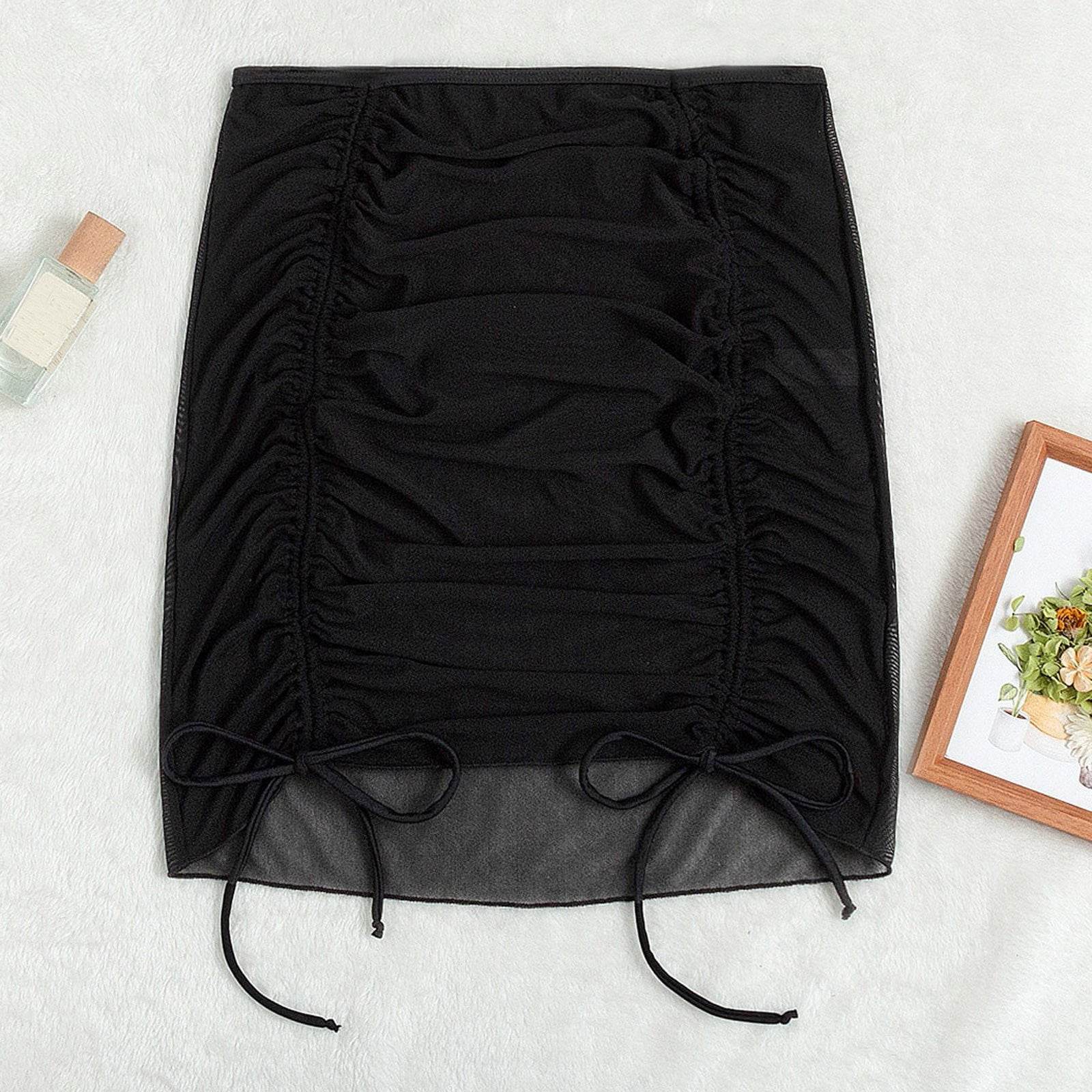 Ladies' Mesh Swimsuit See-through Mini Skirt - www.Shopthatapp.com