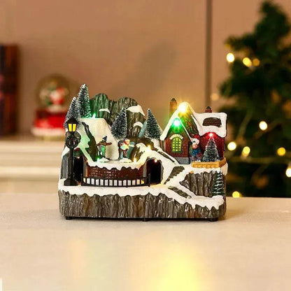Christmas Rotating Resin Luminous Music Box Ornaments - www.Shopthatapp.com