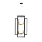 8 Lights Black & Gold Lantern Tiered Chandelier, Industrial Farmhouse Chandelier - No Bulbs - www.Shopthatapp.com