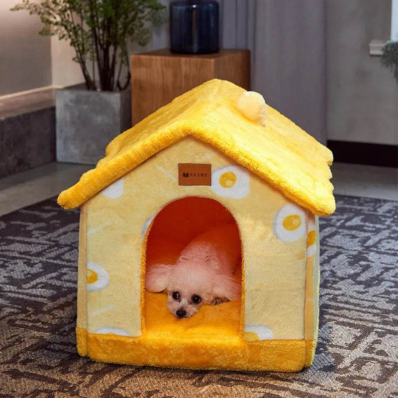 Foldable Dog House Pet Cat Bed Winter Dog Villa Sleep Kennel Removable Nest Warm Enclosed Cave Sofa Pets Supplies - www.Shopthatapp.com