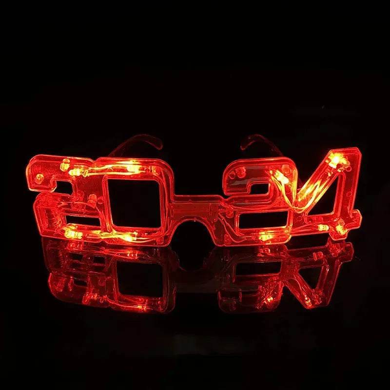LED Glowing New Year Glasses 2024 Glitter Glasses For Party Evening Decoration - www.Shopthatapp.com