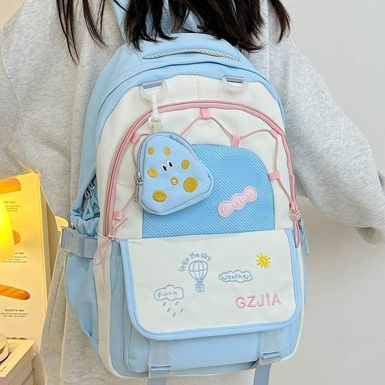 Contrast Colour School Bag – Spacious & Easy Carry - www.Shopthatapp.com