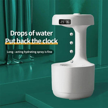 Bedroom Anti-Gravity Humidifier With Clock Water Drop Backflow Aroma Diffuser Large Capacity Office Bedroom Mute Heavy Fog Household Sprayer - www.Shopthatapp.com