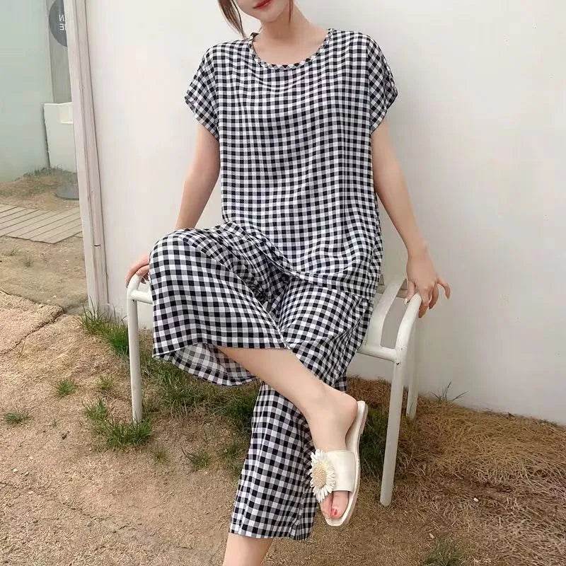 Cotton Silk Pajama Lounge trouser Pants Summer Women - www.Shopthatapp.com