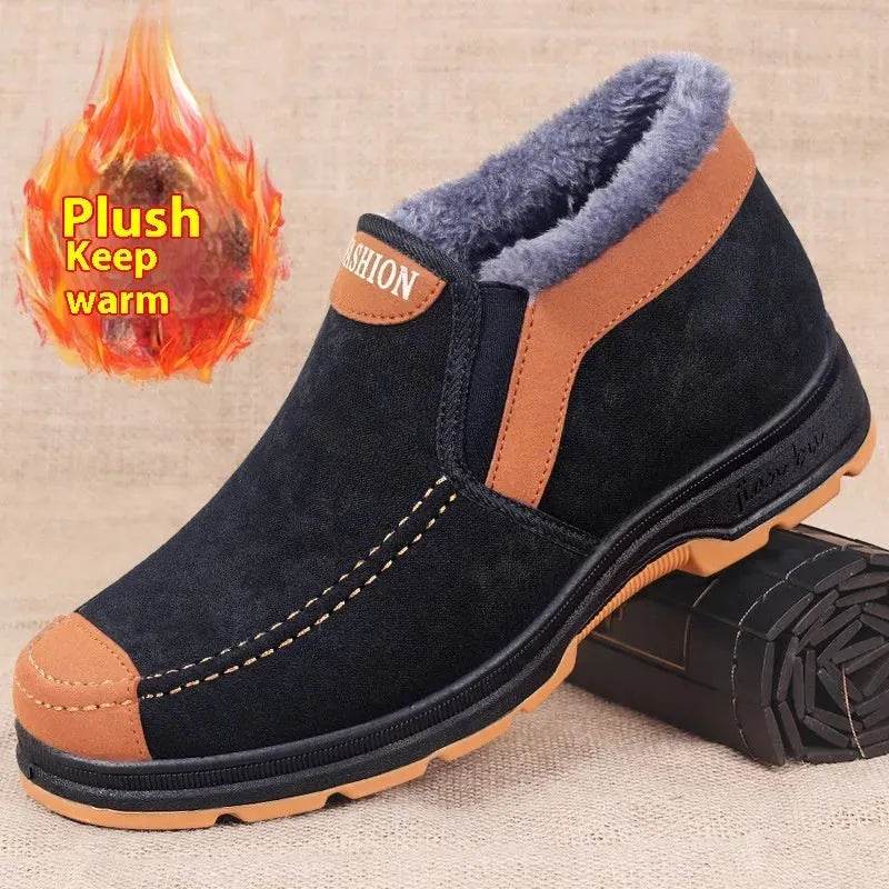 Men's Traditional Cotton Shoes Warm With Velvet Winter Boot - www.Shopthatapp.com