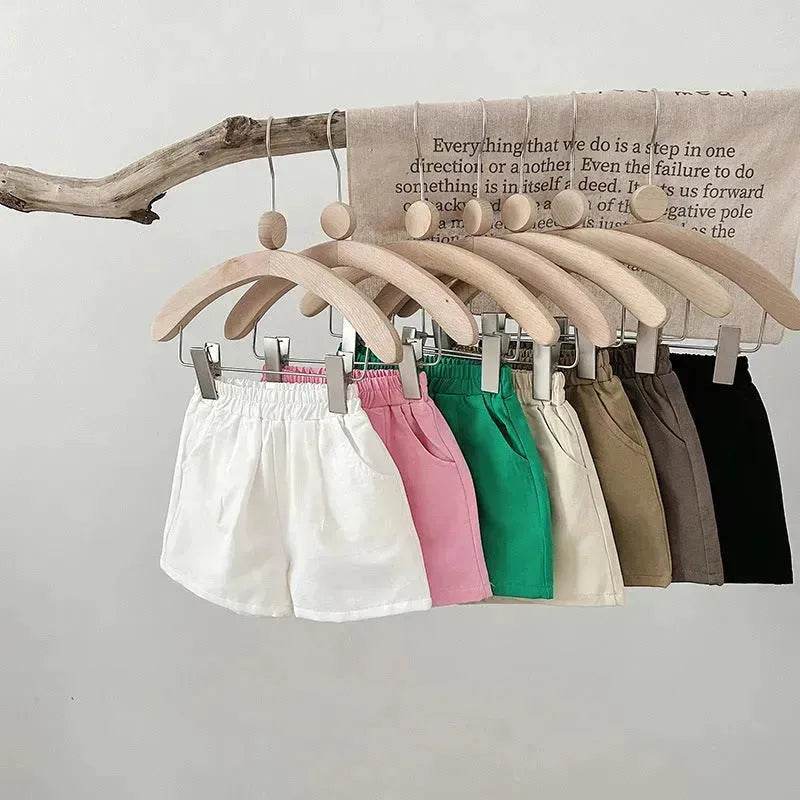 Casual Elastic Capri Pants Girls' Short pant for girls Neutral short pant for kids - www.Shopthatapp.com
