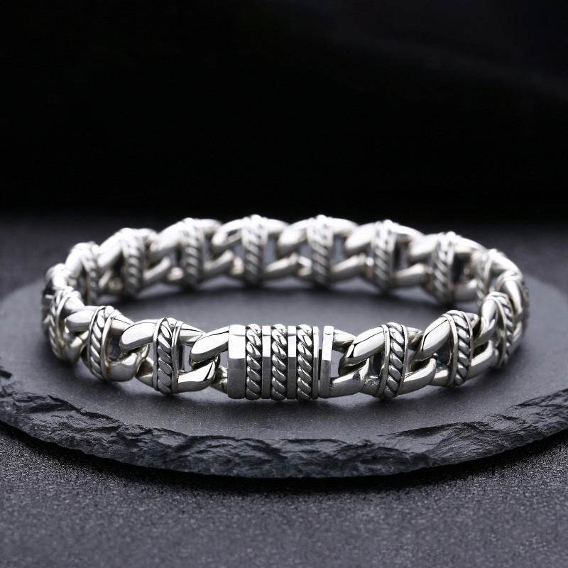 Sterling Silver Pig Nose Bracelet Thick Type Personality - www.Shopthatapp.com