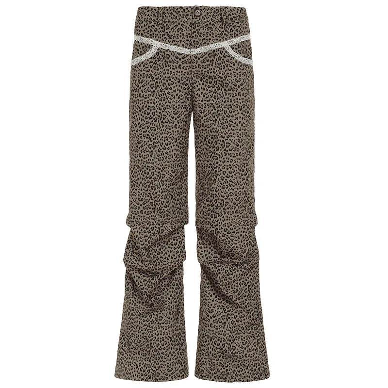 Slim Woven Leopard Print Casual Pants For Women - www.Shopthatapp.com