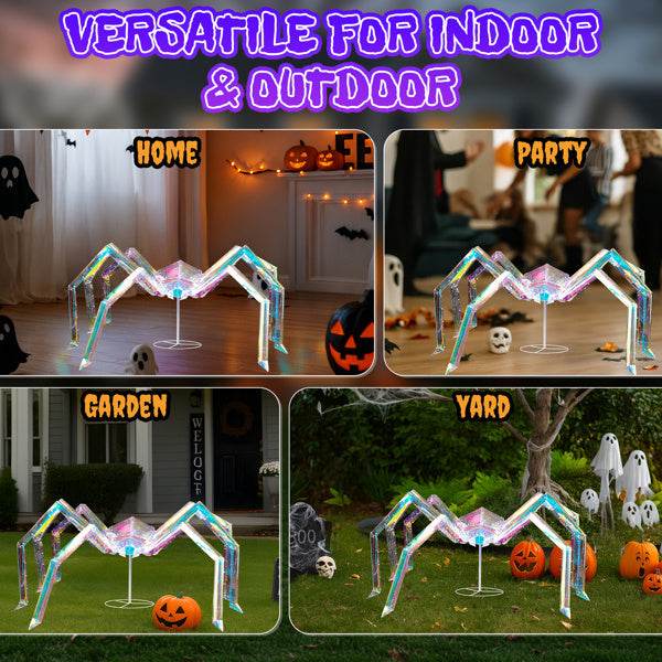 3ft Prism Spider, Illusion, 340 Purple Copper Wire Light, 4.5V 3.6W Halloween Standing Decoration US Specification - www.Shopthatapp.com