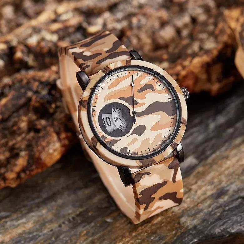 Camouflage Watch Student Sports Double Display Fashion Silicone Strap - www.Shopthatapp.com