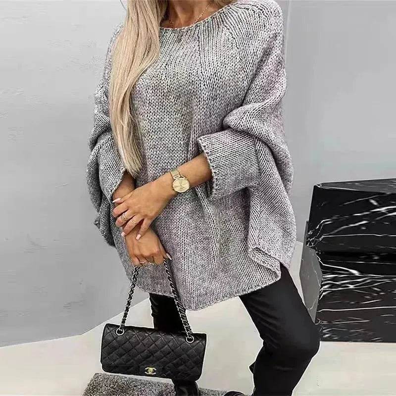 Oversized Fashion Knitted Fleece Pullover Sweater tops for Fall Winter - www.Shopthatapp.com