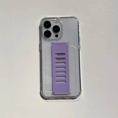 Transparent Case Wrist Strap Bracket Non-slip Phone Case - www.Shopthatapp.com