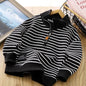 Children Casual Polo Collar Fashion Stripe Sweatshirt Tops Kids - www.Shopthatapp.com
